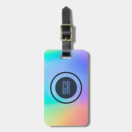 Kleurrijk bagagelabel met zachte kleuren en achter (Voorkant verticaal)