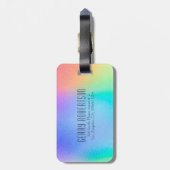 Kleurrijk bagagelabel met zachte kleuren en achter (Achterkant verticaal)