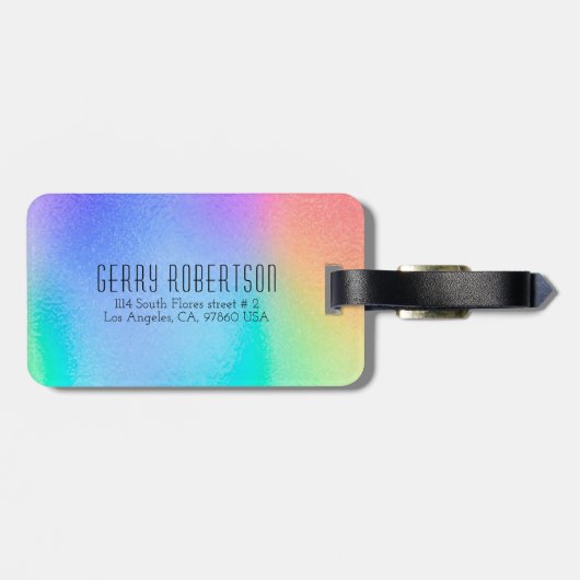 Kleurrijk bagagelabel met zachte kleuren en achter (Achterkant horizontaal)