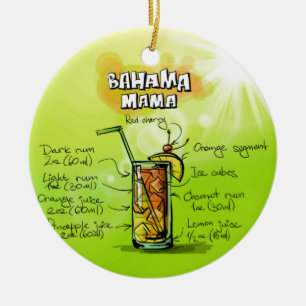 Kleurrijk Bahama Mama Drink Cocktailrecept Keramisch Ornament