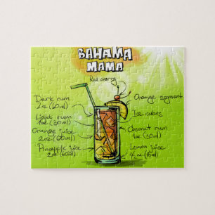 Kleurrijk Bahama Mama Drink Cocktailrecept Legpuzzel
