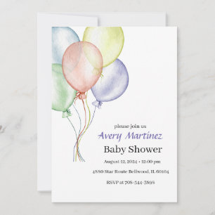 Kleurrijk ballon Baby shower Kaart