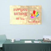 Kleurrijk ballonontwerp Happy 25th Birthday Spandoek (Beurs)