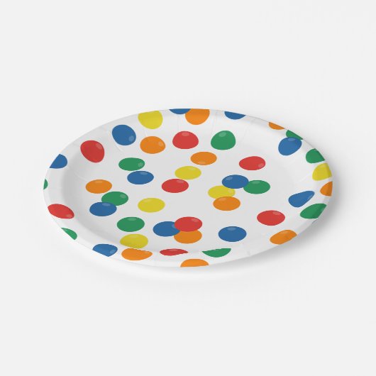 Kleurrijk balpatroon papieren bordje (Gekanteld)