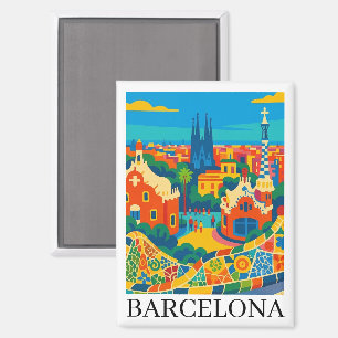 Kleurrijk Barcelona Spanje Reis Sagrada Familia Magneet
