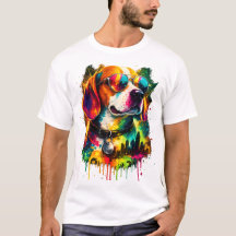 Kleurrijk Beagle-hondenzonnebril Pop Art T-shirt