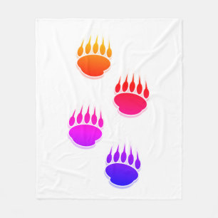 Kleurrijk Beer Verf Drukt Keramische Tegel  Fleece Deken