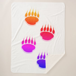 Kleurrijk Beer Verf Drukt Keramische Tegel  Sherpa Deken