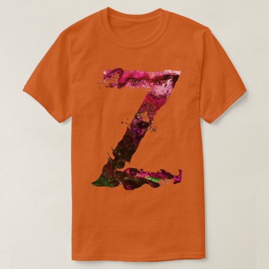 Kleurrijk beschilderd Initiaal letter Z T-shirt (Design voorkant)