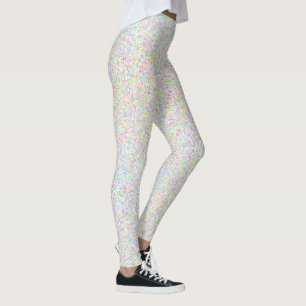 Kleurrijk bestrooit op Witte Pret Leggings