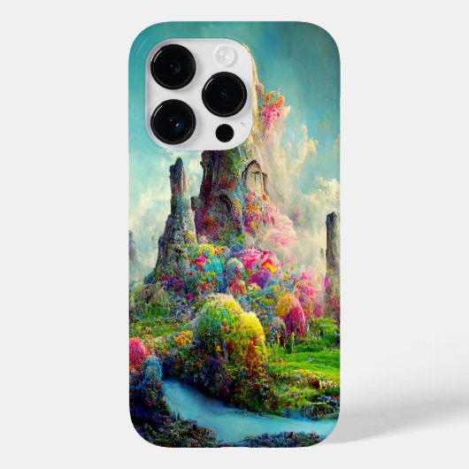 Kleurrijk betoverd bos buitenaards landschap Case-Mate iPhone case (Achterkant)