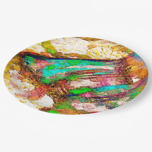 Kleurrijk - bijtend en ruw papieren bordje