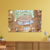 Kleurrijk binnenste plafond van blauwe moskee canvas afdruk (Insitu (Woonkamer))