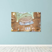 Kleurrijk binnenste plafond van blauwe moskee canvas afdruk (Insitu (Houten vloer))