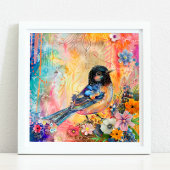 KLEURRIJK BIRD MIXED MEDIA POSTER