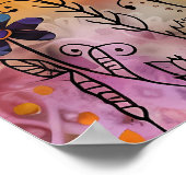 KLEURRIJK BIRD MIXED MEDIA POSTER (Hoek)