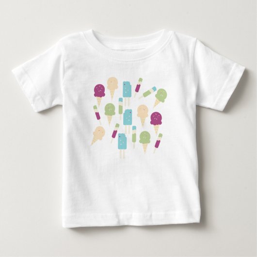 Kleurrijk Birthday Ice Cream Baby T-shirt (Voorkant)