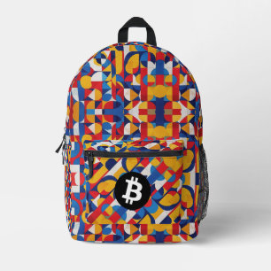 Kleurrijk Bitcoin-patroon Bedrukte Rugzak