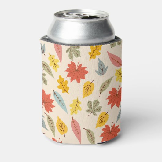 Kleurrijk blad Herfst patroon Blikjeskoeler (Blikje Achterkant)