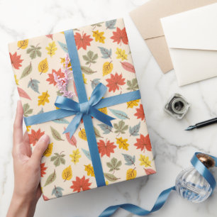 Kleurrijk blad Herfst patroon Cadeaupapier
