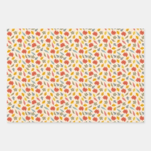 Kleurrijk blad Herfst patroon Inpakpapier Vel (Voorkant 2)