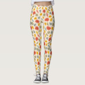 Kleurrijk blad Herfst patroon Leggings (Voorkant)