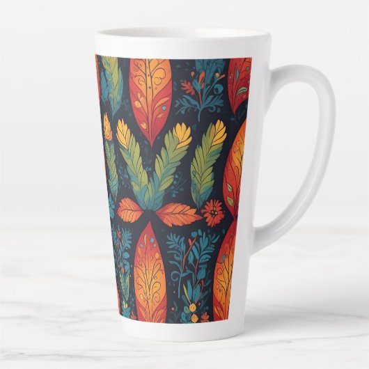 Kleurrijk blad in de herfst latte mok (Rechts)