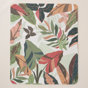 Kleurrijk blad in de tuin, illustratief sherpa deken