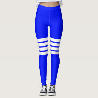 Kleurrijk blauw bandje met streepjes gestreept pat leggings