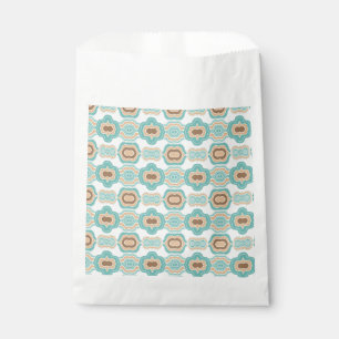 Kleurrijk blauw/bruin/bruin medaillon bedankzakje