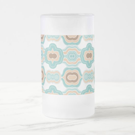 Kleurrijk blauw/bruin/bruin medaillon matglas bierpul (Center)