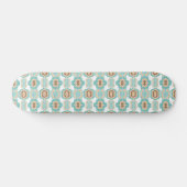 Kleurrijk blauw/bruin/bruin medaillon skateboard (Horizontaal)