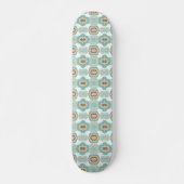 Kleurrijk blauw/bruin/bruin medaillon skateboard (Voorkant)