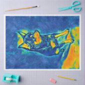 Kleurrijk Blauw en Geel Chihuahua Decoupage Papier (Craft)