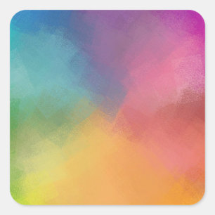 Kleurrijk Blauw Paars Groen Roze Rood Geel Oranje Vierkante Sticker