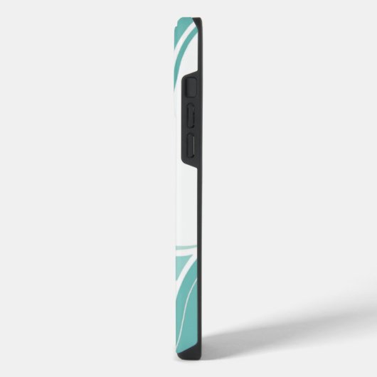 Kleurrijk blauw/tan/bruin golvend iPhone hoesje (Linkerkant)