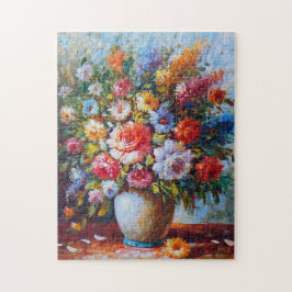 Kleurrijk bloeiend bloemvet schilderij legpuzzel