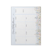 Kleurrijk Bloem Boeket Weekplanner met Monogram Notitieblok (Gedraaid)