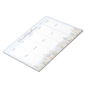 Kleurrijk Bloem Boeket Weekplanner met Monogram Notitieblok (Schuin)