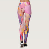 kleurrijk Bloem ontwerp Leggings (Achterkant)