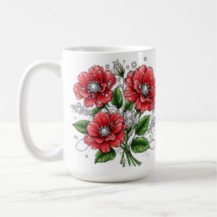 Kleurrijk bloemboeket koffiemok