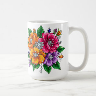 Kleurrijk bloemboeket koffiemok