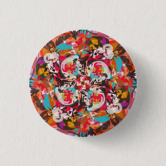 Kleurrijk Bloemen Abstract Design Ronde Button 3,2 Cm