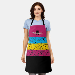 Kleurrijk Bloemen Gepersonaliseerd monogram Schort