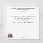 Kleurrijk Bloemen Glas in lood Konijntje Paasfeest Feestdagenkaart (Achterkant)