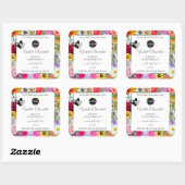 Kleurrijk Bloemen Lijst Witte Product Labels Logo (Vel)