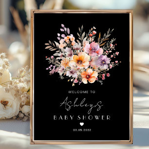 Kleurrijk, Bloemenboeket Baby shower Poster