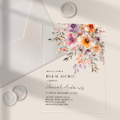 Kleurrijk, bloemenboeket Vrijgezellenfeest Acryl Uitnodigingen