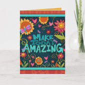 Kleurrijk Bloemend Fun Opgewekt Maak Vandaag Gewel Bedankkaart (Voorkant)