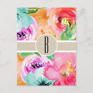 Kleurrijk Bloemend Modern Rustiek Botanisch Kraft Briefkaart